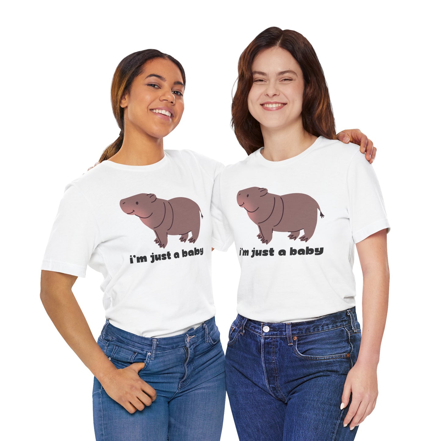 Moo Deng - I'm Just A Baby! Adults Unisex Jersey Short Sleeve Tee