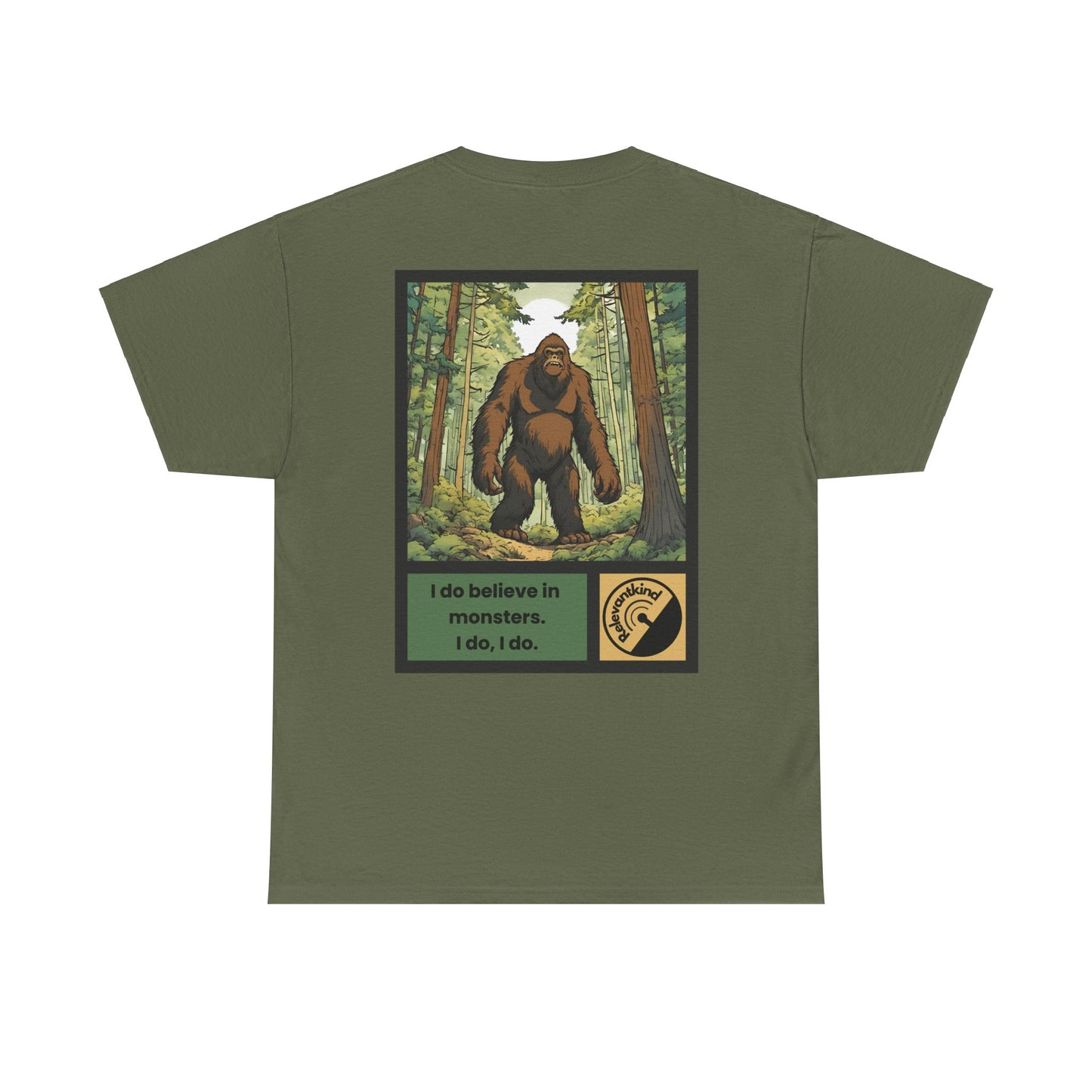 Bigfoot! Back Print - Unisex Adults Heavy Cotton Tee
