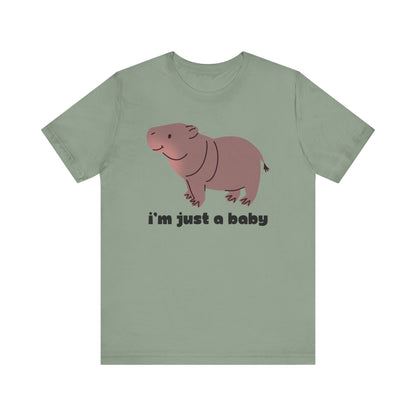 Moo Deng - I'm Just A Baby! Adults Unisex Jersey Short Sleeve Tee