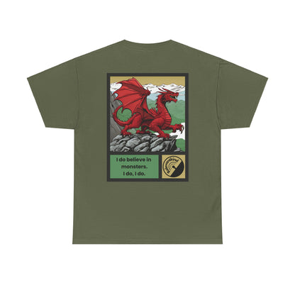 Welsh Dragon! Back Print - Unisex Adults Heavy Cotton Tee
