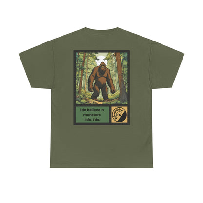 Bigfoot! Back Print - Unisex Adults Heavy Cotton Tee